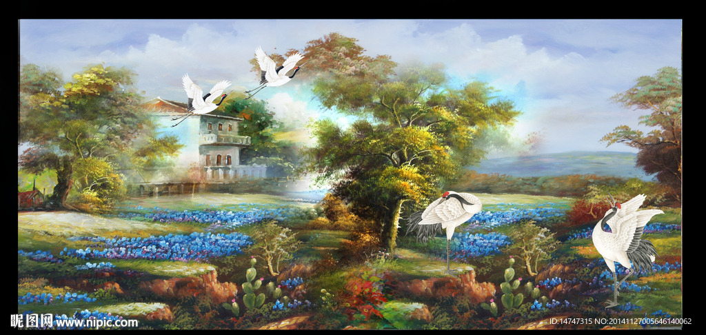 乡村油画风景