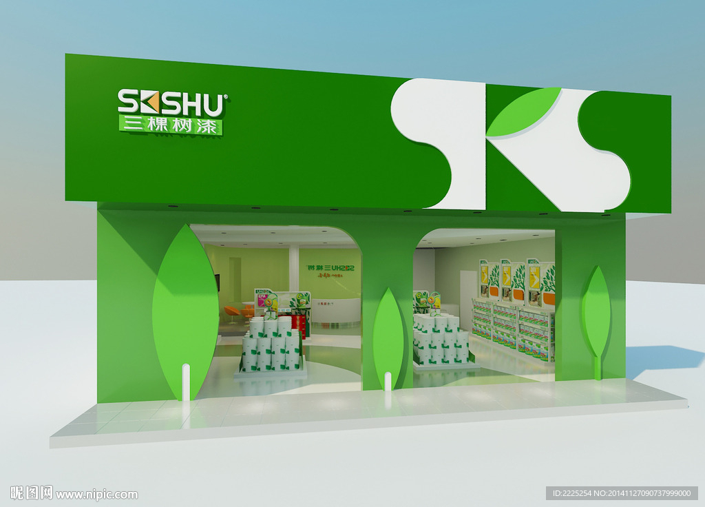漆涂料专卖店效果图