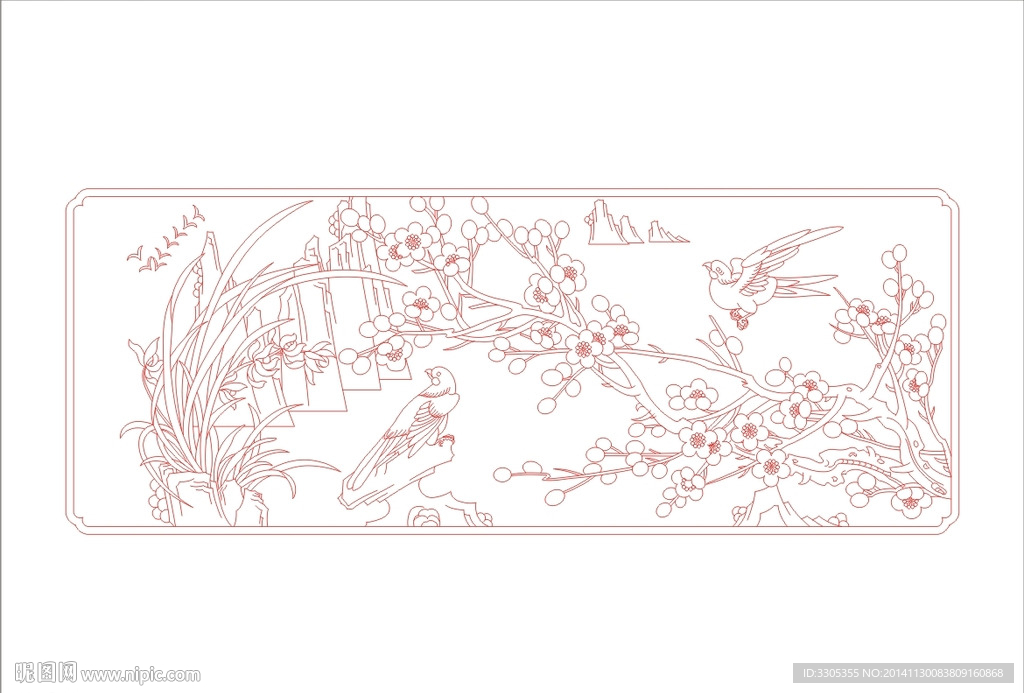 花纹雕刻(路径未闭合)