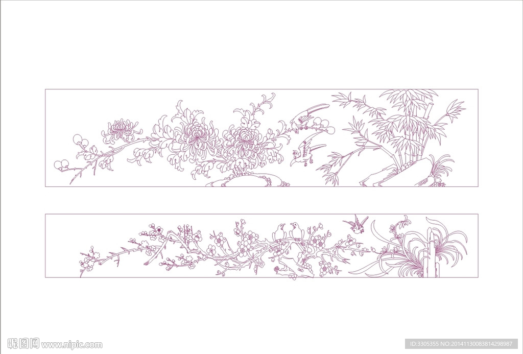 花纹雕刻(路径未闭合)