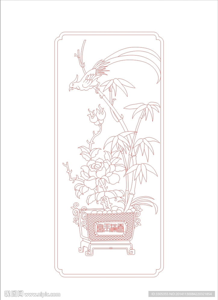 花纹雕刻(路径未闭合)