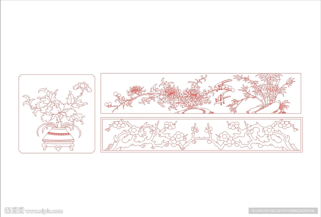花纹雕刻(路径未闭合)