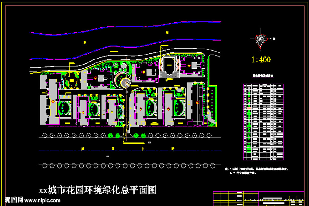 城市花园环境绿化总平面图
