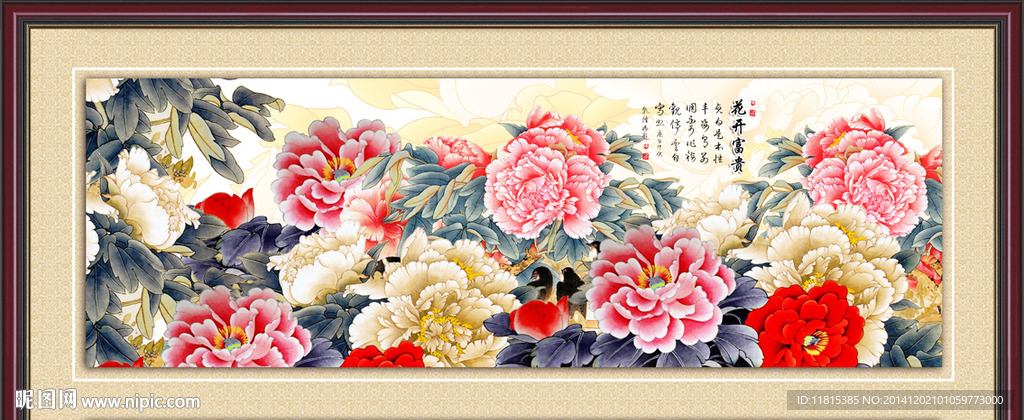 花开富贵牡丹壁画