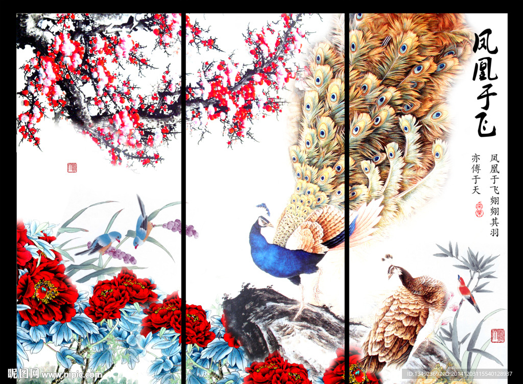 国画孔雀
