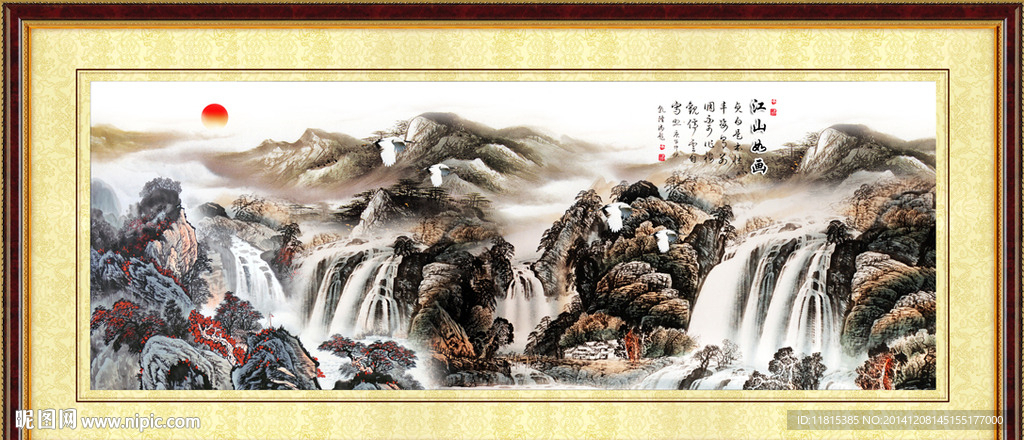 现代装饰画流水生财