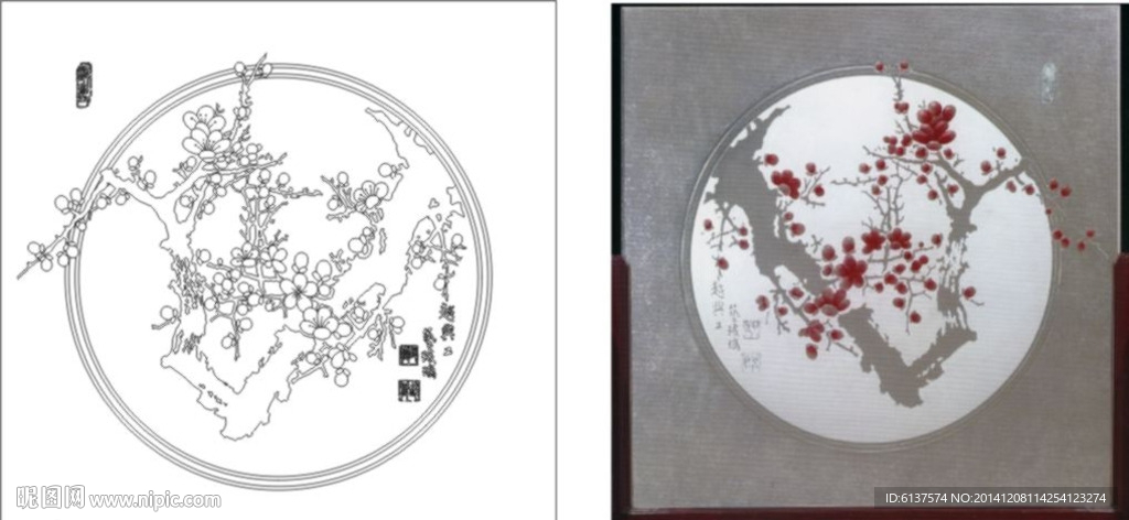 艺术玻璃 梅花迎春