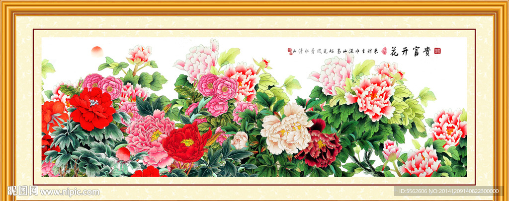 现代牡丹装饰画