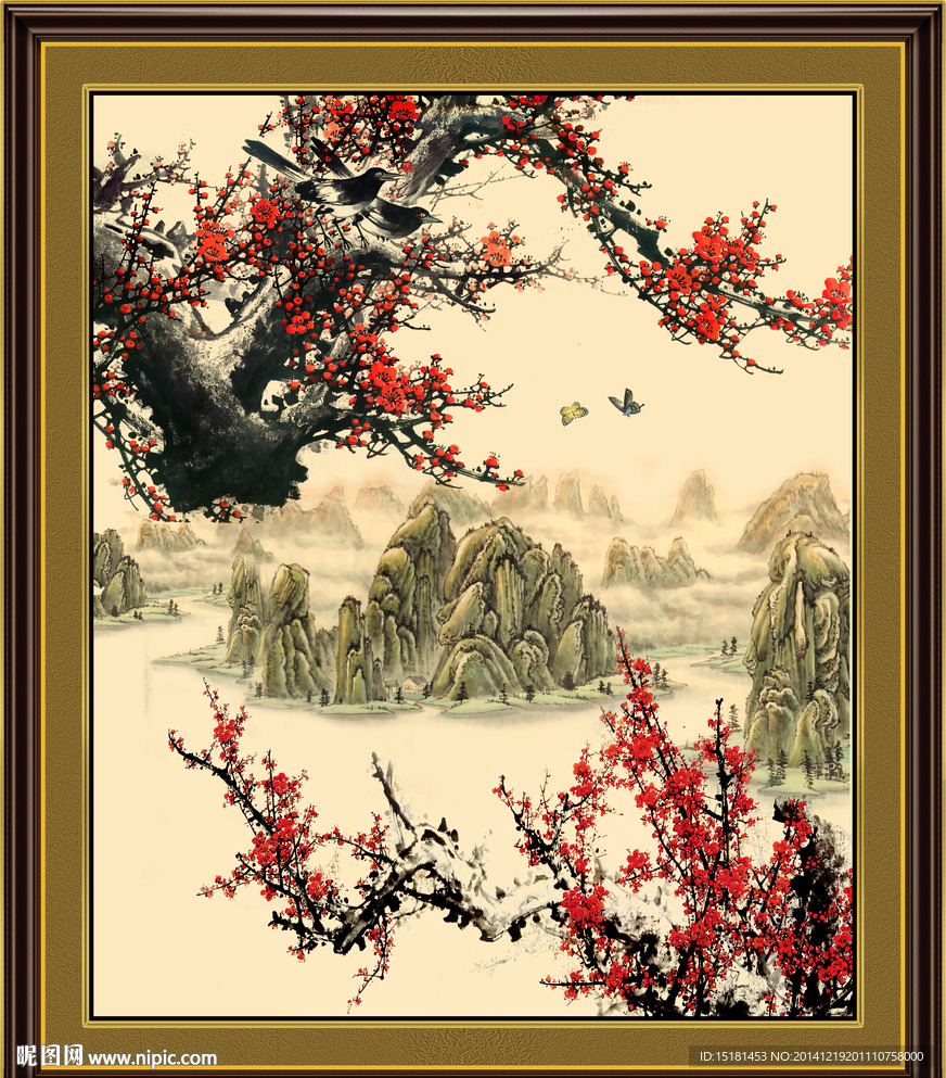 国画梅花图