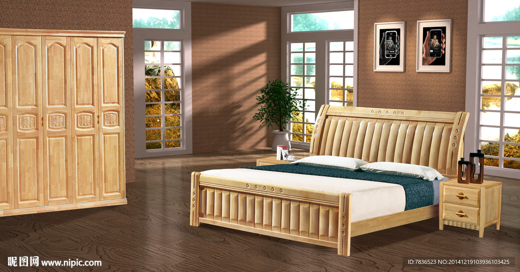 实木套房家具背景