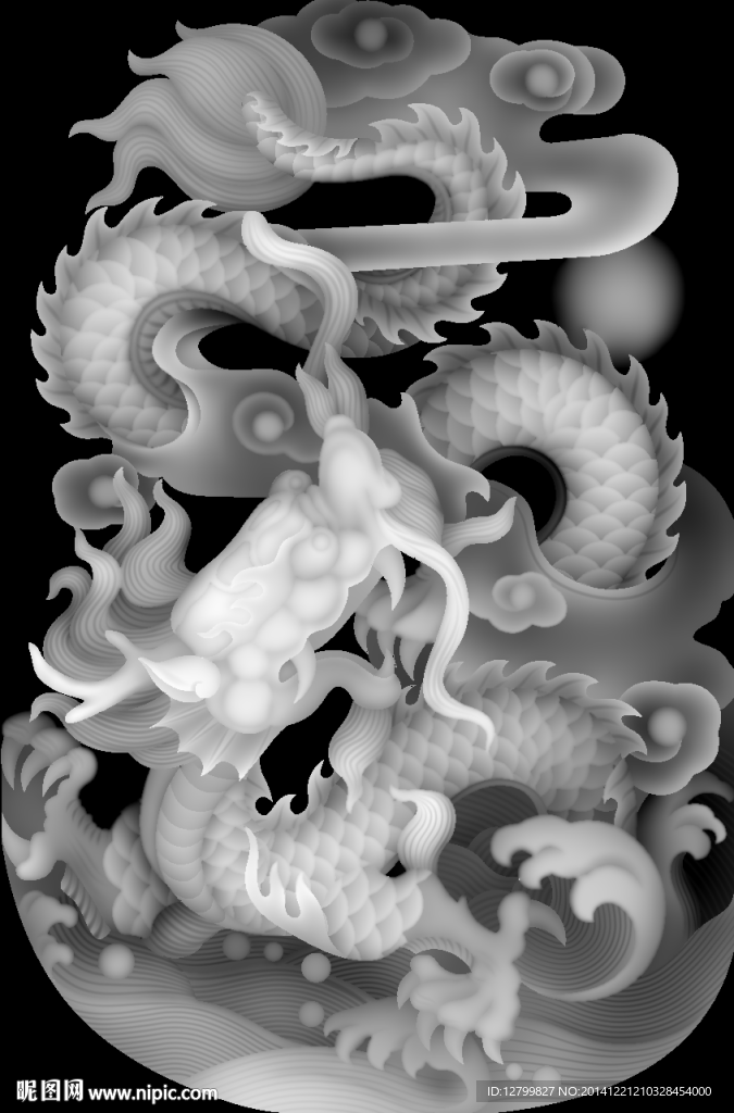 龙玉佩灰度图