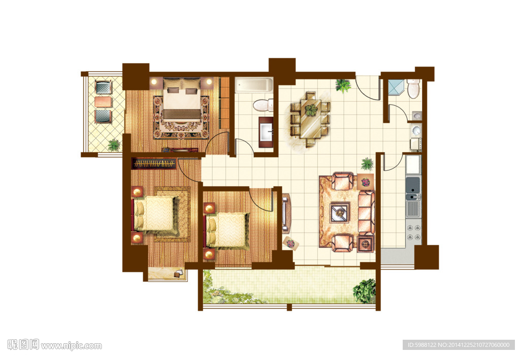 平面彩色 户型图