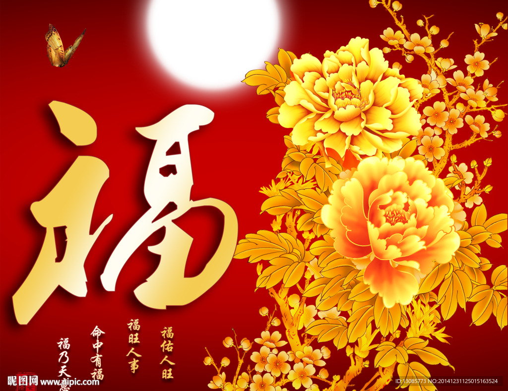 钻石画十字绣福字花开富贵