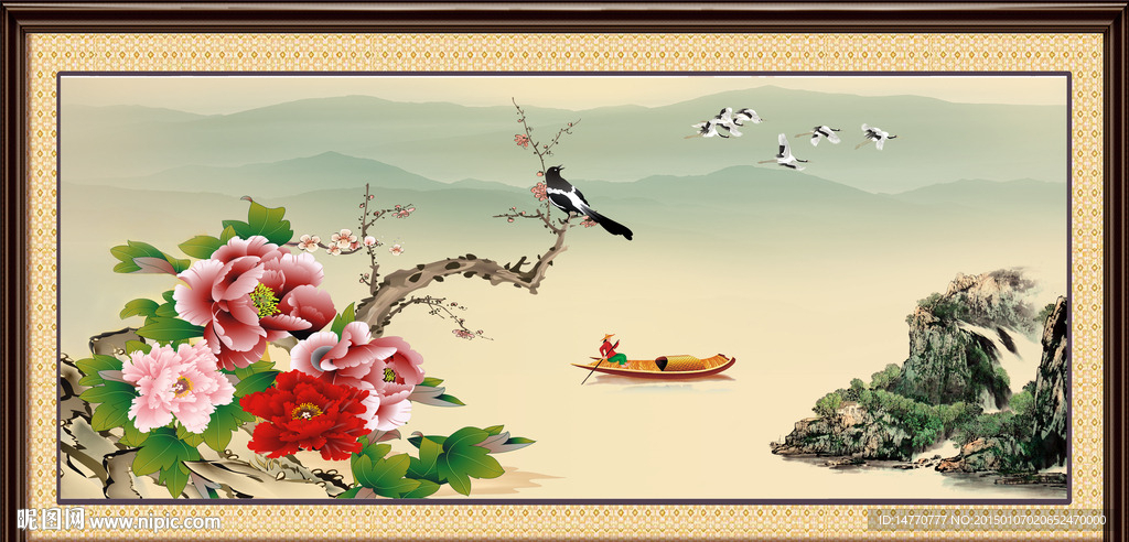 牡丹装饰画