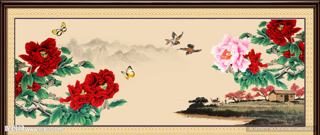 花开富贵风景画