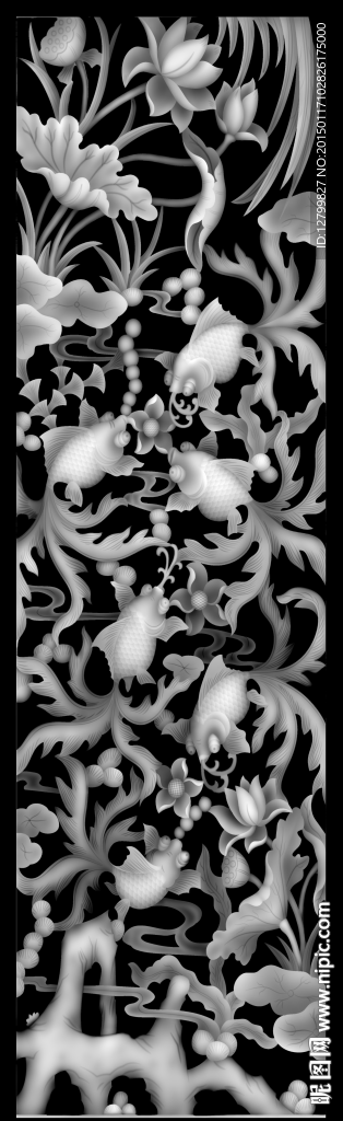 精品金鱼通花灰度图