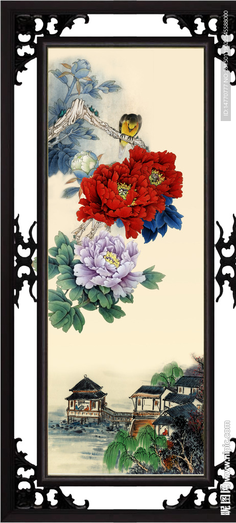 中国风花开富贵