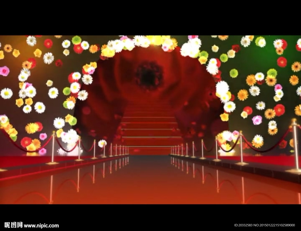 婚庆鲜花红地毯led素材