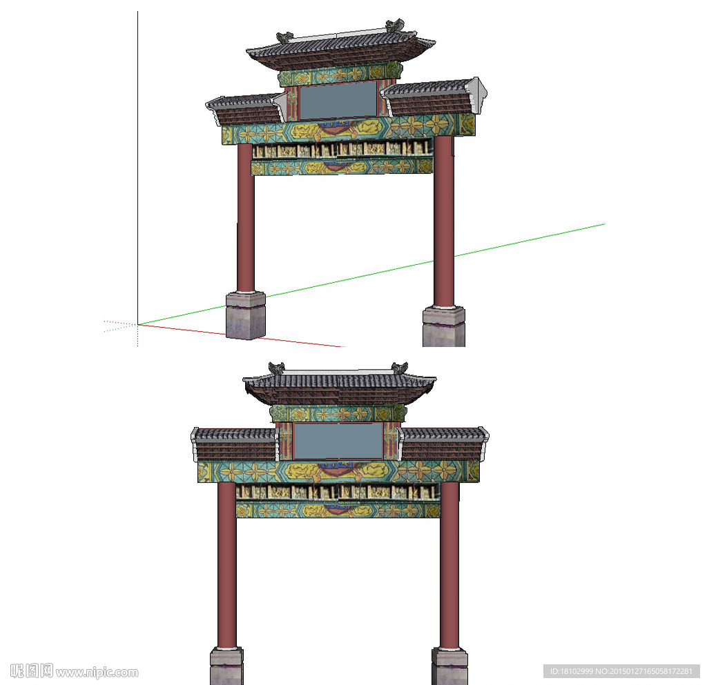 牌坊草图大师SU模型