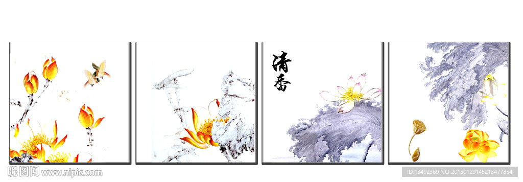 装饰画荷花