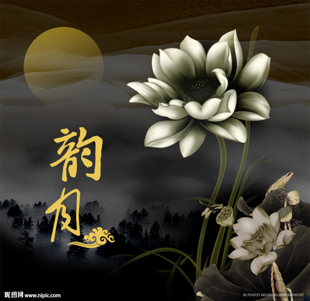 荷花装饰画