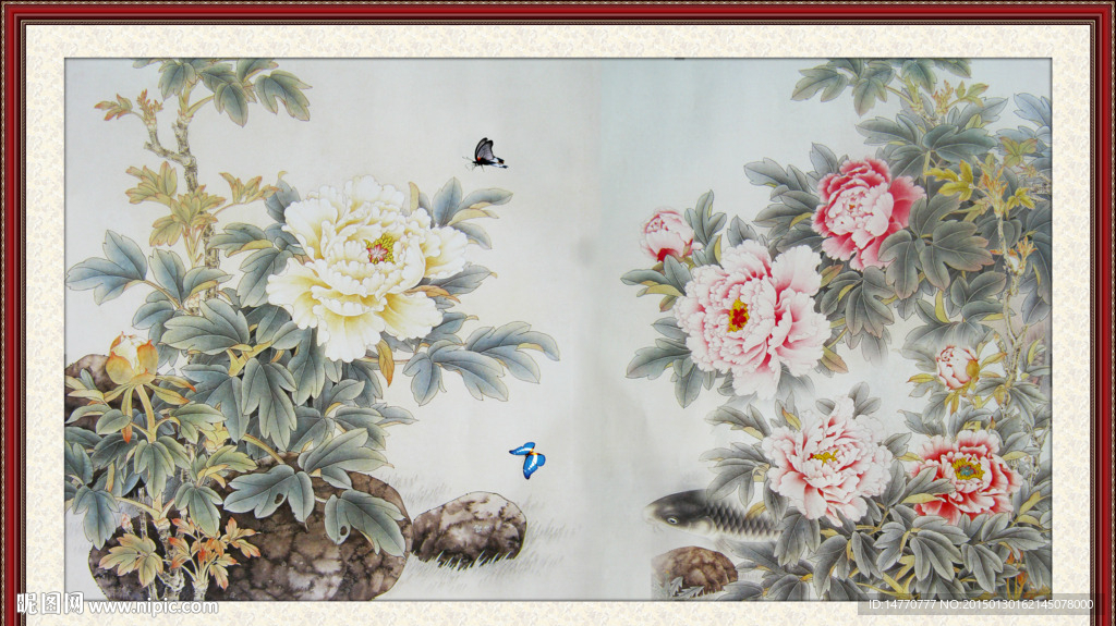 水墨牡丹