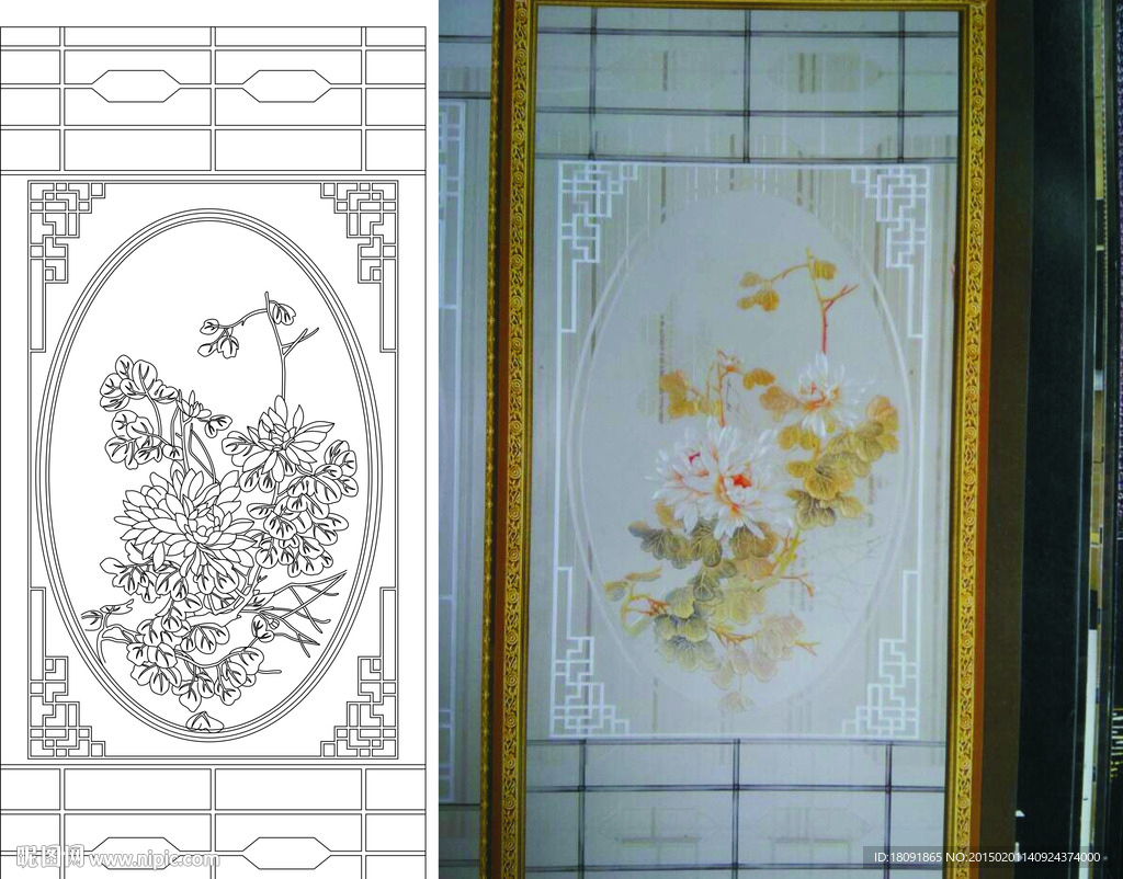 菊花 艺术玻璃