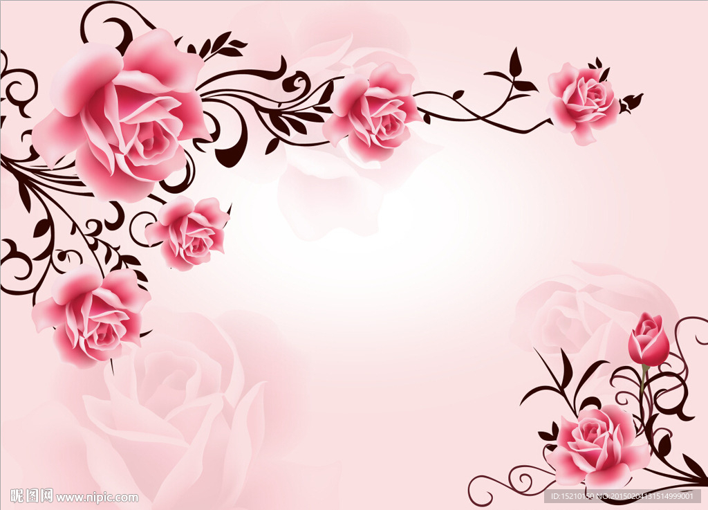 花纹粉色玫瑰花
