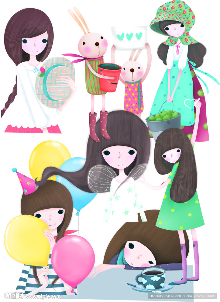 手绘韩国ECHI女孩