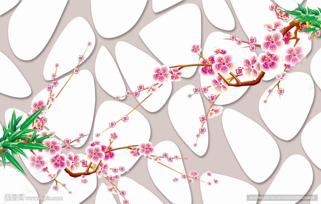 梅花立体背景墙