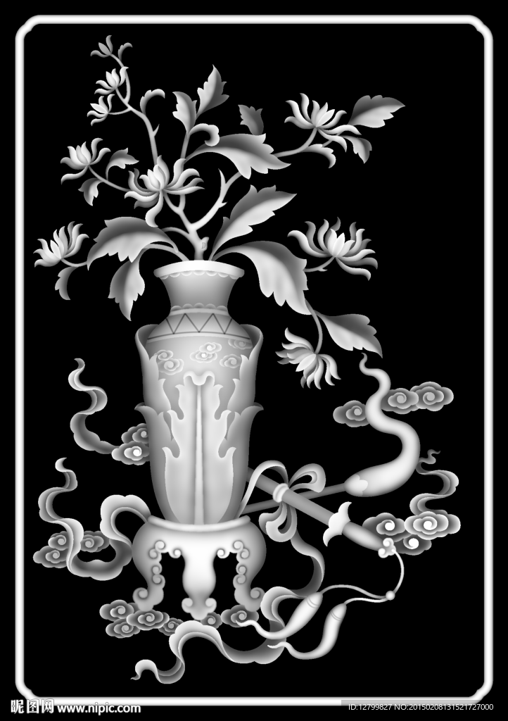 花瓶灰度图