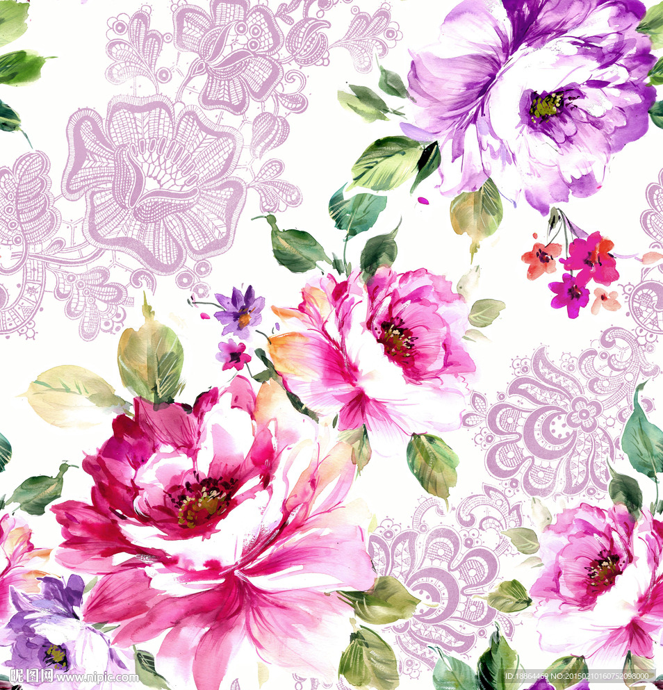 绣花印花提花图案