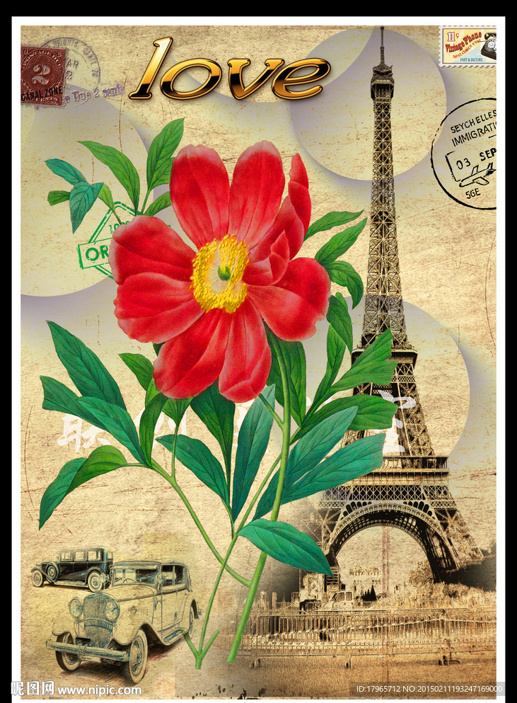 欧式复古客厅画