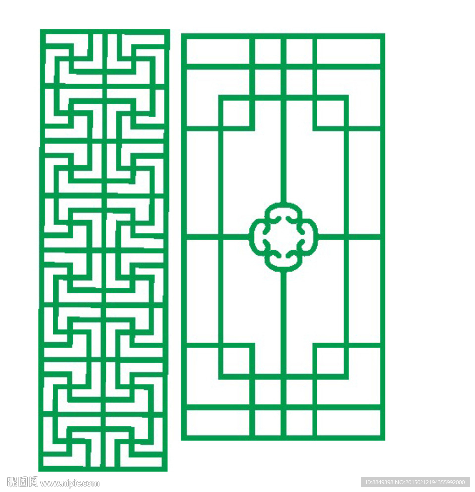 CDR矢量古纹  矢量茶楼隔断