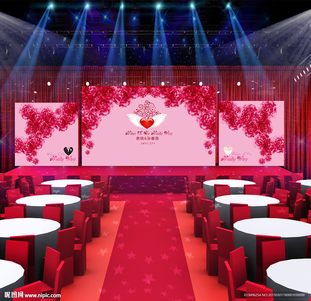 婚庆婚礼婚宴舞台背景合影背景