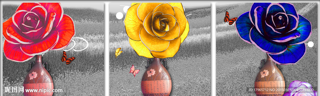 古典欧式花瓶装饰画