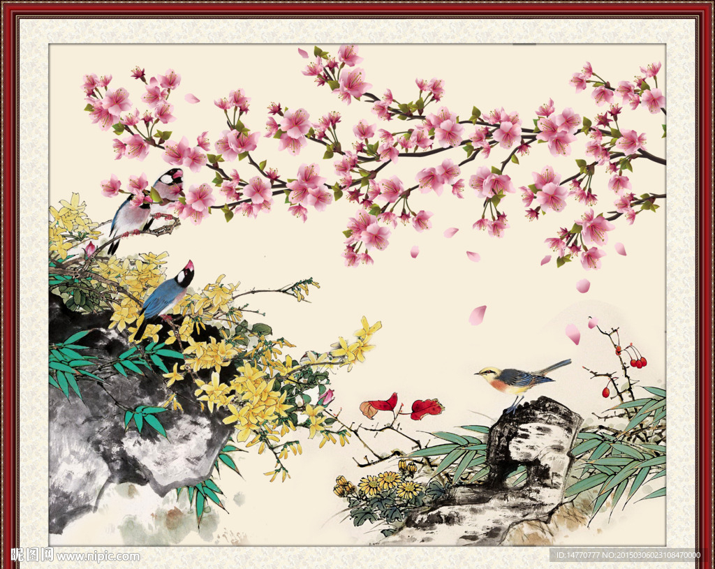 国画花鸟风景图