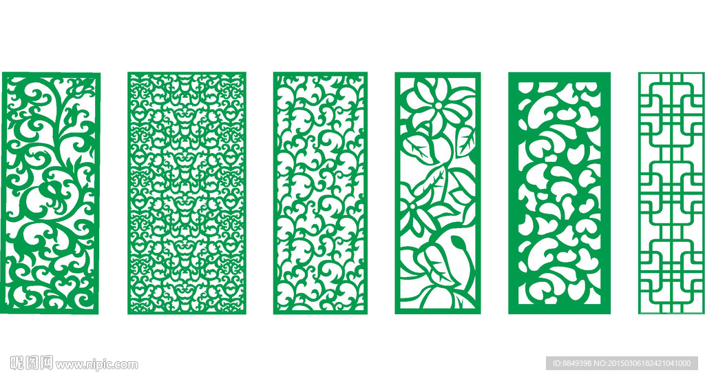 装饰花纹 矢量花形 屏风