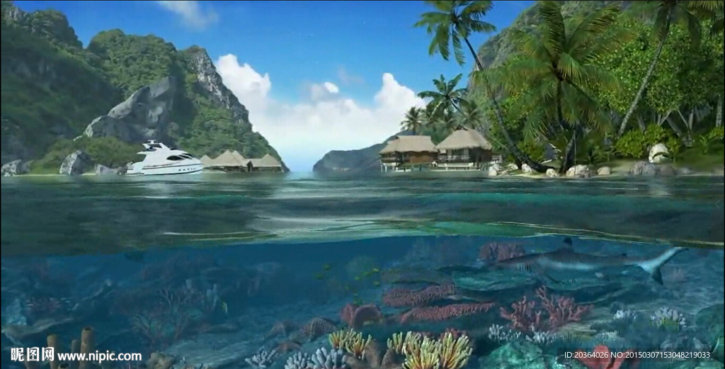 海边游鱼