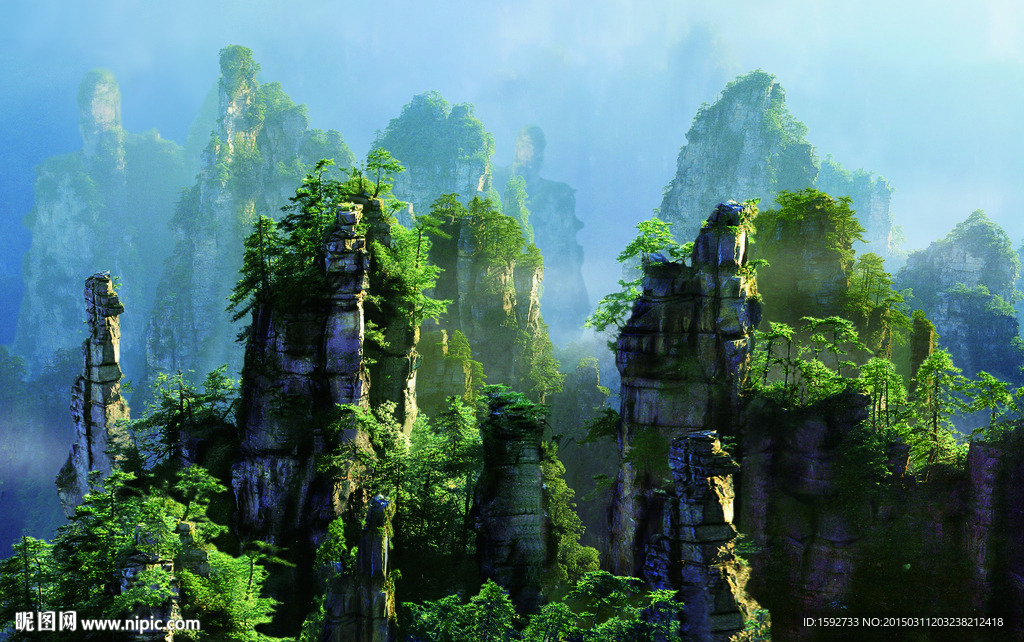西海石林风景立体画序列图
