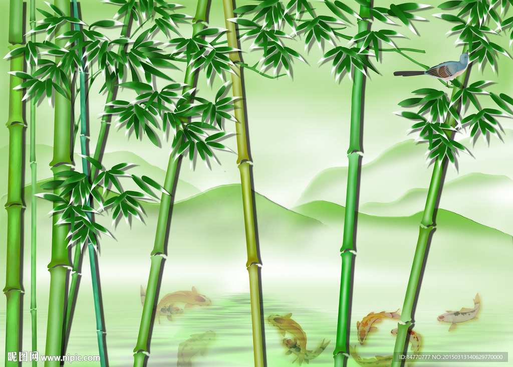 竹子风景画