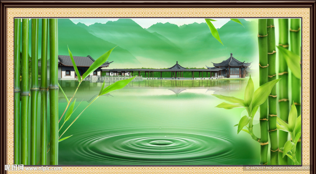 竹子风景画