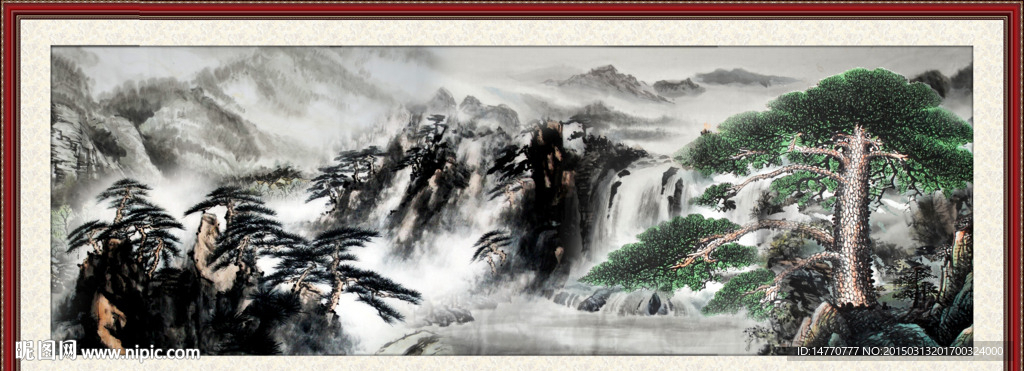 迎客松水墨画