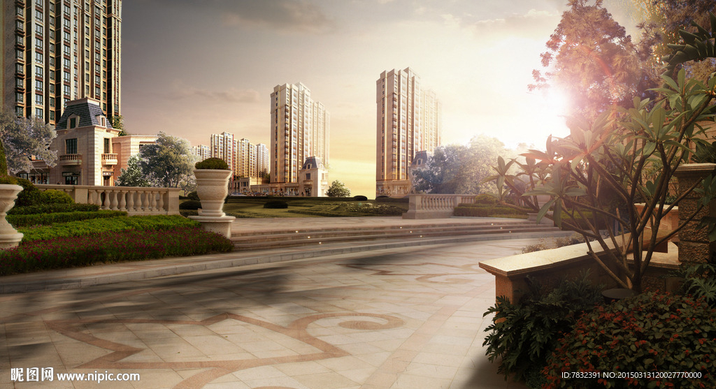 小区园林效果图