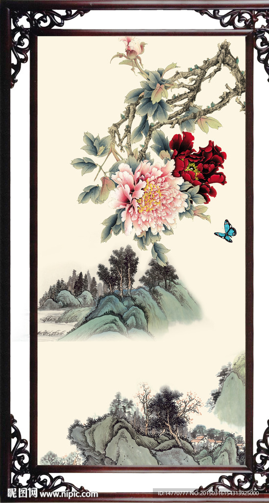 牡丹风景画