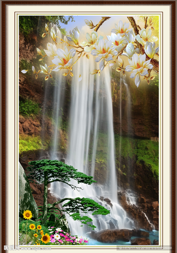 迎客松山水风景