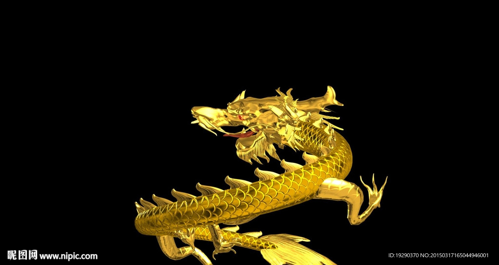 金色龙飞舞抠像素材