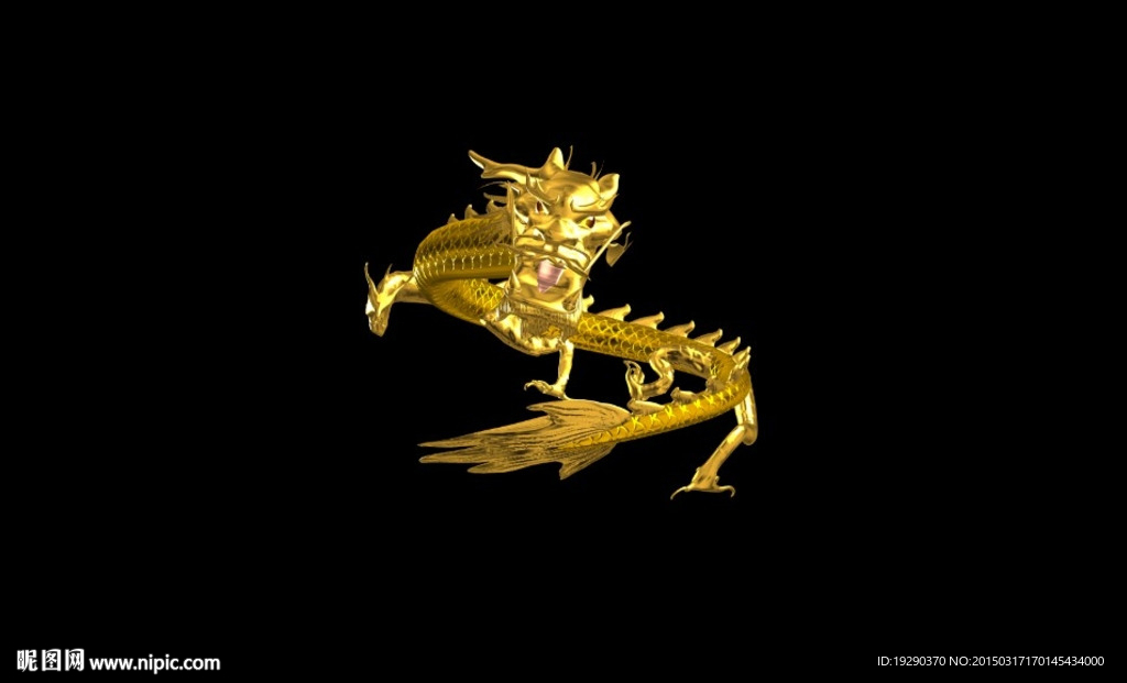 金色龙飞舞抠像素材