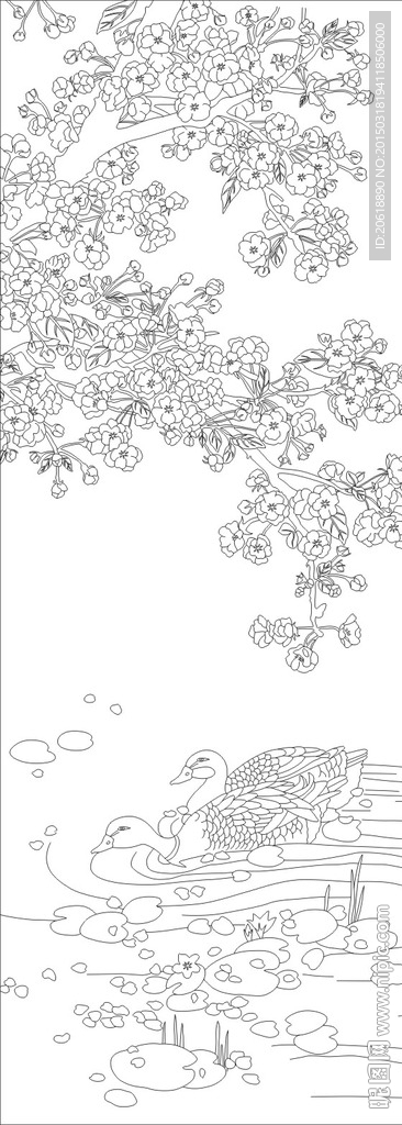 鸭子 樱花树