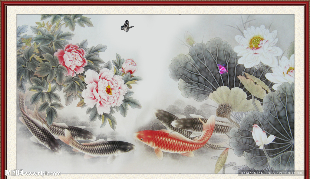 荷花装饰画